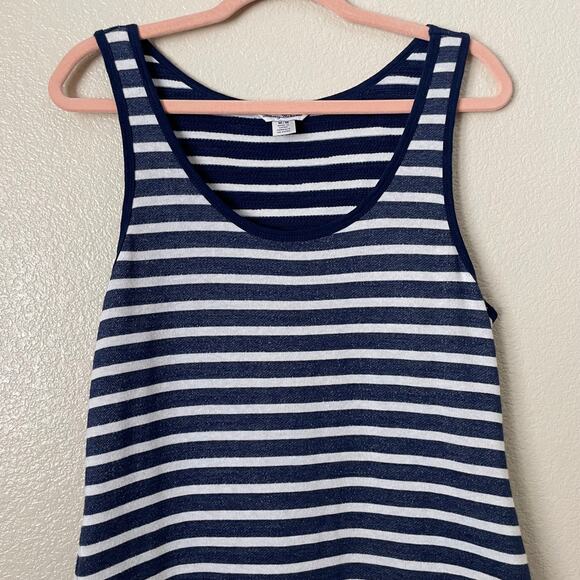 Tommy Bahama Dress Womens Medium Blue White Midi French Terry Striped Tank Beach - Picture 4 of 11